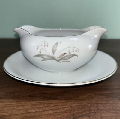Vintage Kaysons Fine China Golden Rhapsody 1961 Gravy Bowl with Plate