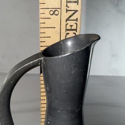 Small Pewter Pitcher Bud Vase Graceful Art Deco Style 7.5” Heavy - Thumbnail 8