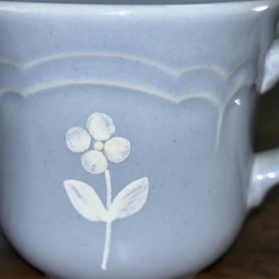 Vintage Pfaltzgraff Mug Blue Gazebo Bouquet Flower Coffee Tea Cup - Thumbnail 2
