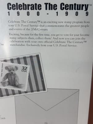 USPS Collectible Stamps Teddy Bear Tin 15 Note Cards Envelopes Factory Sealed - Thumbnail 4