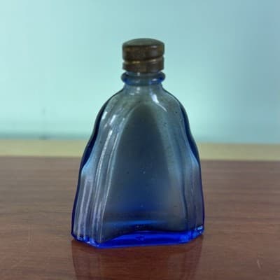 Blue Danube Perfume Vijon 1/4 Fl. Oz Bottle Cobalt Blue 2 1/4 Inch Empty Vintage - Thumbnail 5