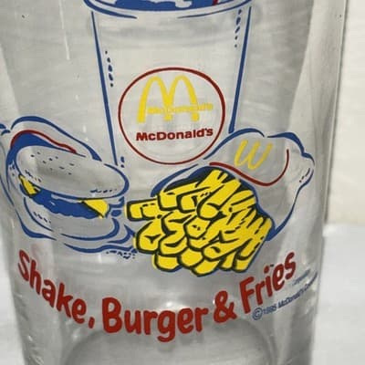 The Original Shake, Burger & Fries 6" Drinking Glass McDonalds 1995 Libbey Glass - Thumbnail 3