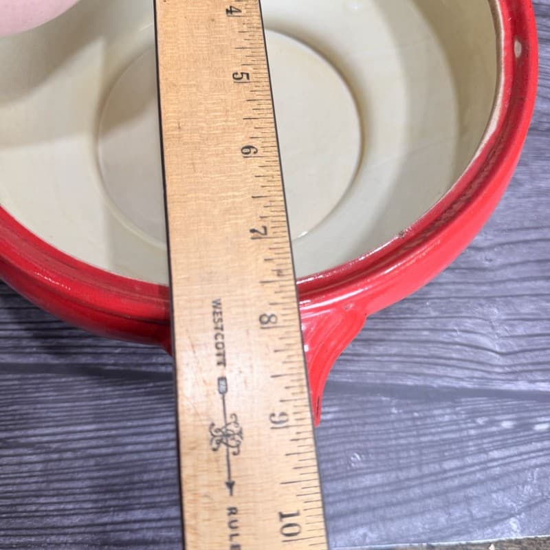 Vintage Hall's Superior Quality Red Sundial Art Deco Covered Casserole Dish - Thumbnail 11