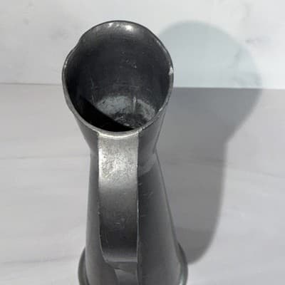 Small Pewter Pitcher Bud Vase Graceful Art Deco Style 7.5” Heavy - Thumbnail 5