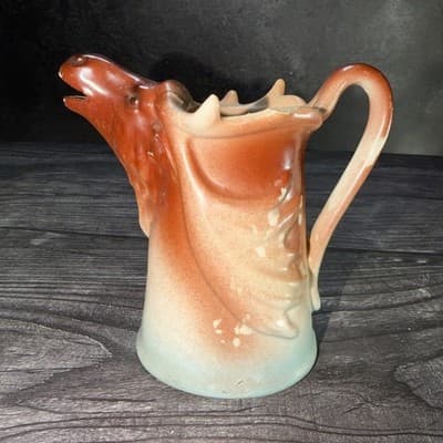 Vintage 4" Moose Creamer Czechoslovakia Damaged Animal Kitchen Decor - Thumbnail 3