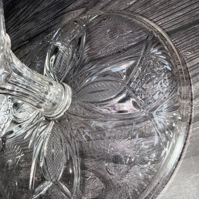 McKee Antique Clear Glass EAPG Isis No. 132 9.25" Cake Stand - Thumbnail 12