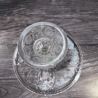 McKee Antique Clear Glass EAPG Isis No. 132 9.25" Cake Stand - Thumbnail 11