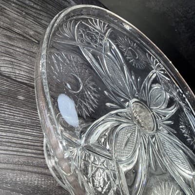 McKee Antique Clear Glass EAPG Isis No. 132 9.25" Cake Stand - Thumbnail 5