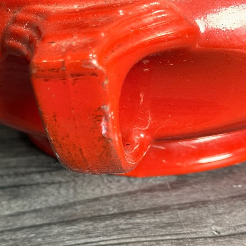 Vintage Hall's Superior Quality Red Sundial Art Deco Covered Casserole Dish - Thumbnail 4