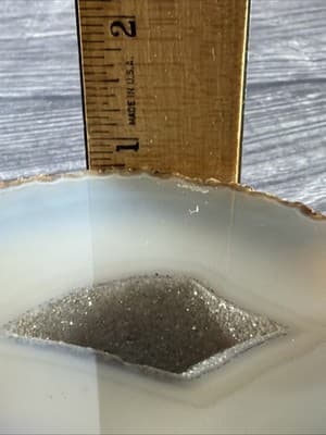 Vintage Gray Geode Brass Large Paper Clip Recipe Or Note Holder Desk Stone - Thumbnail 18