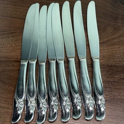 Set Of 8 Butter Knifes International EXQUISITE Silverplate Rogers & Bro 1957 9�� - Thumbnail 5