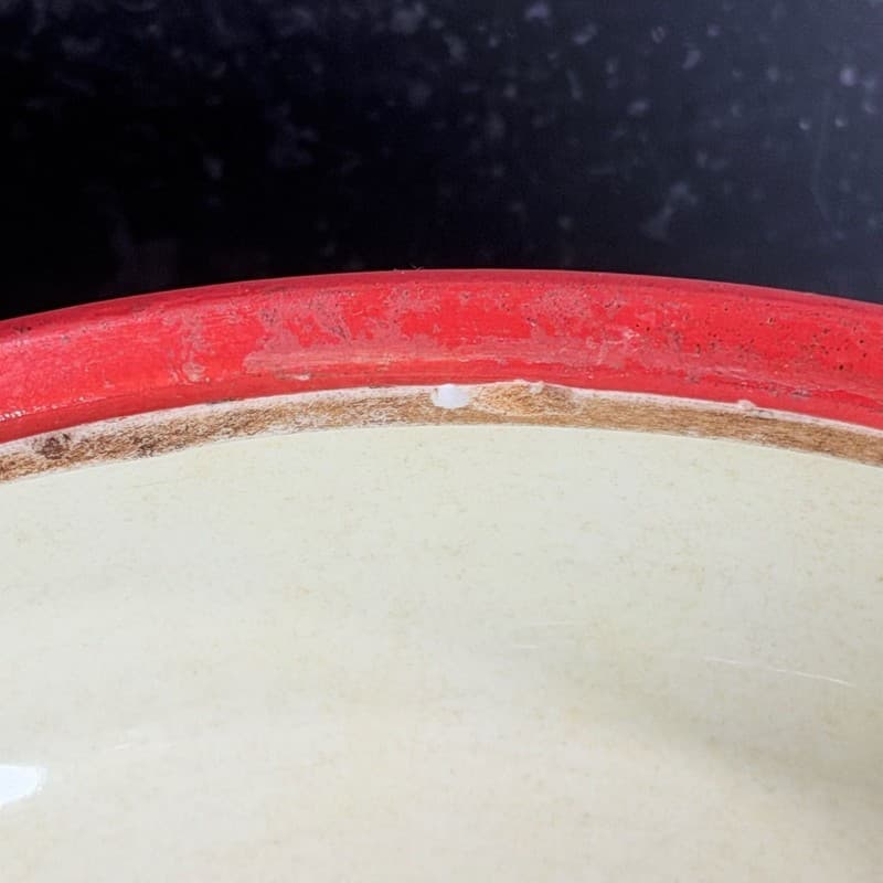 Vintage Hall's Superior Quality Red Sundial Art Deco Covered Casserole Dish - Thumbnail 10