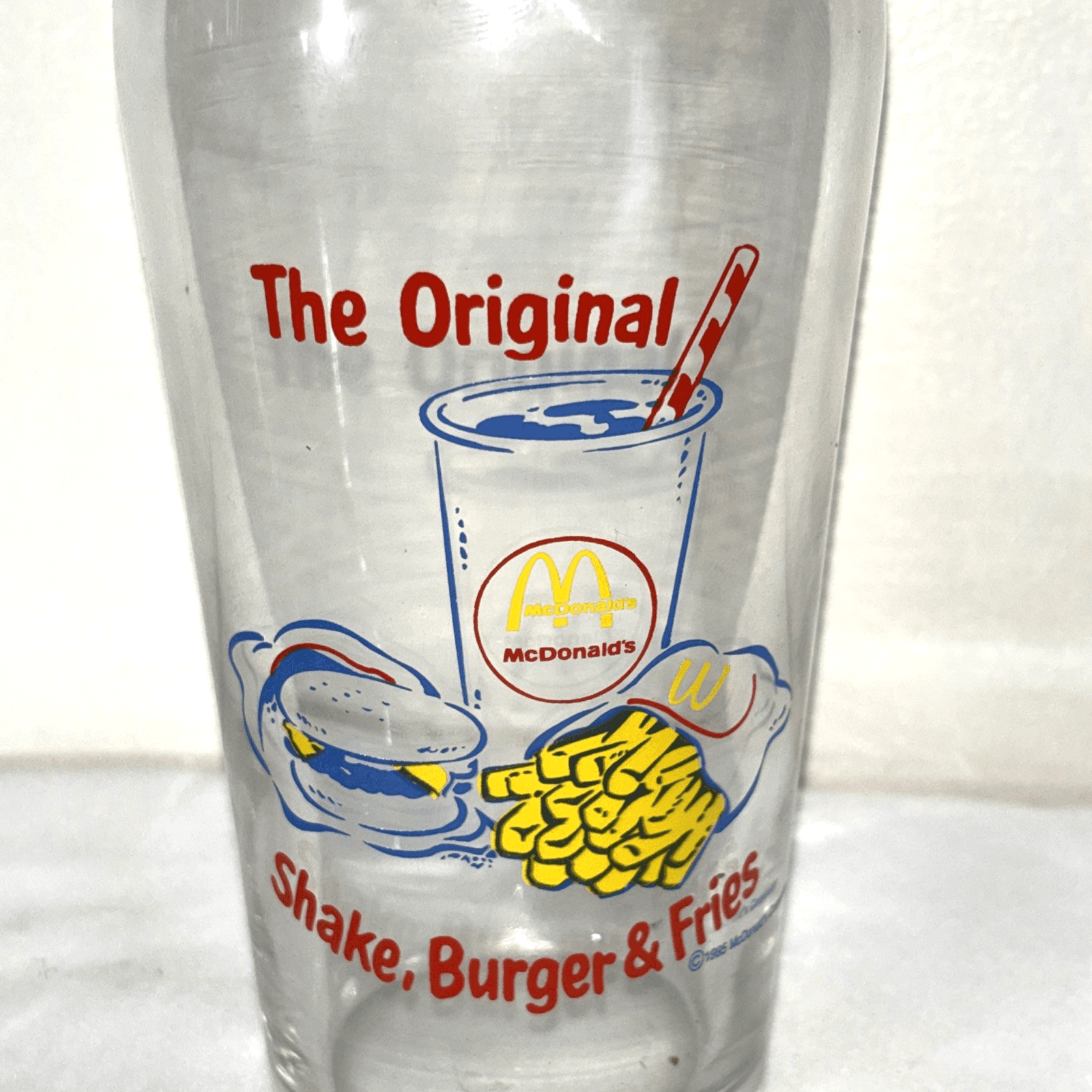 The Original Shake, Burger & Fries 6" Drinking Glass McDonalds 1995 Libbey Glass - Thumbnail 2