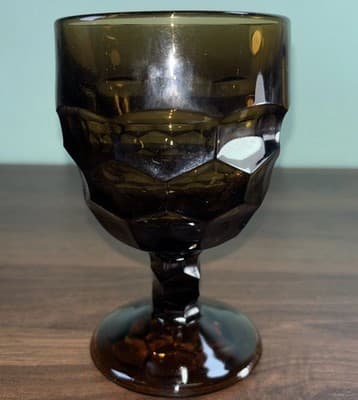 MCM Viking Nutmeg Brown - Georgian Pattern - Water Goblet. Excellent Condition