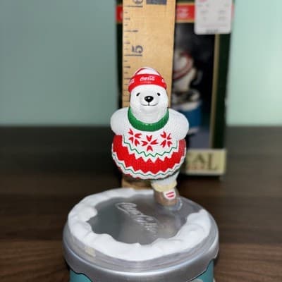 1994 NEW IN BOX COCA COLA MUSICAL POLAR BEAR SKATING - Thumbnail 13