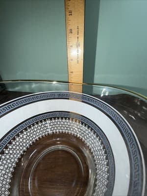 Jeannette Glass Greek Blue Ice Bucket Or Chip And Dip Bowls VTG Patrician Gold - Thumbnail 14