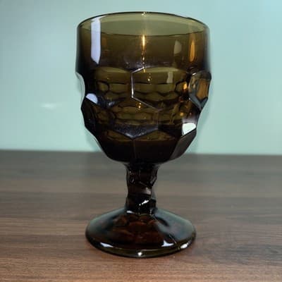 MCM Viking Nutmeg Brown - Georgian Pattern - Water Goblet. Excellent Condition - Thumbnail 3