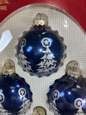 Set of 8 Victoria Collection Christmas Tree Ornaments Rauch Industries New Blue - Thumbnail 5