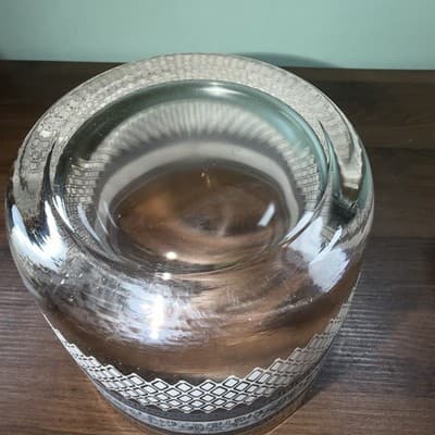 Jeannette Glass Greek Blue Ice Bucket Or Chip And Dip Bowls VTG Patrician Gold - Thumbnail 11