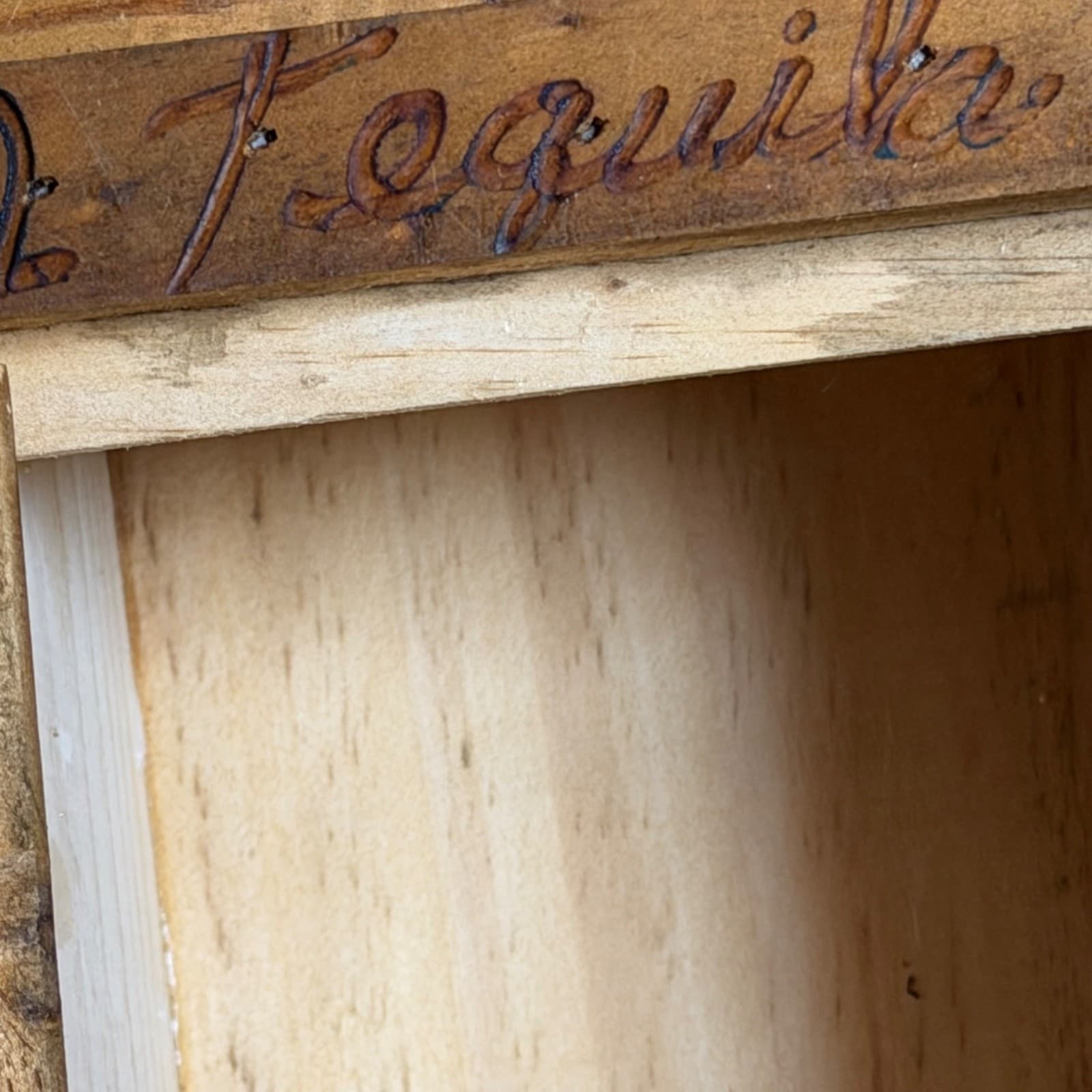 Don Agustin La Cava Tequila Wooden Bottle Display Box Case - Rustic Handcrafted - Thumbnail 8