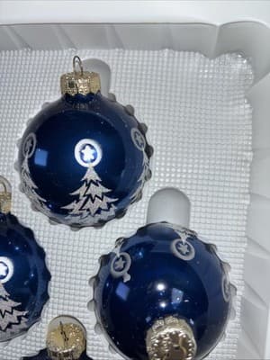 Set of 8 Victoria Collection Christmas Tree Ornaments Rauch Industries New Blue - Thumbnail 15