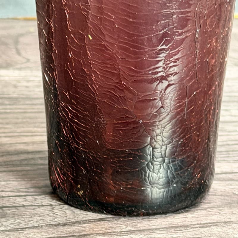 Vintage Pilgrim Amethyst Purple Crackle Glass Vase UV Reactive Manganese Glow - Thumbnail 4