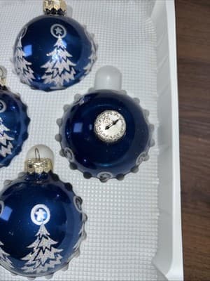 Set of 8 Victoria Collection Christmas Tree Ornaments Rauch Industries New Blue - Thumbnail 14