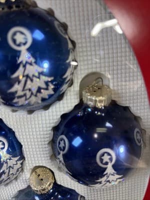 Set of 8 Victoria Collection Christmas Tree Ornaments Rauch Industries New Blue - Thumbnail 6