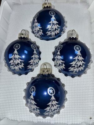 Set of 8 Victoria Collection Christmas Tree Ornaments Rauch Industries New Blue - Thumbnail 13