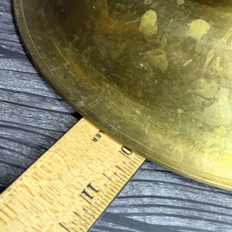 Vintage Etched Brass Footed Offering Bowl Made in India - Thumbnail 14