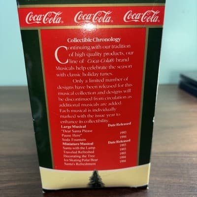 1994 NEW IN BOX COCA COLA MUSICAL POLAR BEAR SKATING - Thumbnail 15