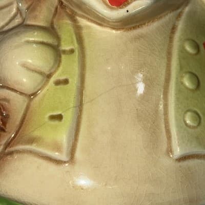 Duck Hunter Hound Dog Cookie Jar Vintage Japan Hand Painted 1950s MCM CRACK - Thumbnail 2