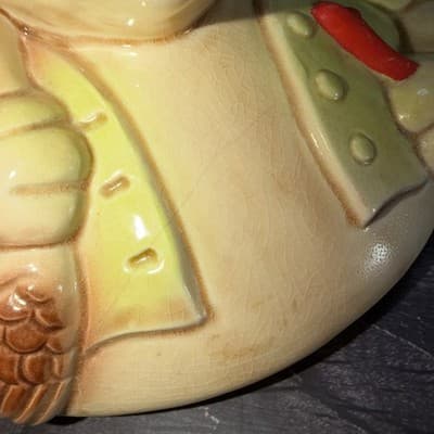 Duck Hunter Hound Dog Cookie Jar Vintage Japan Hand Painted 1950s MCM CRACK - Thumbnail 15