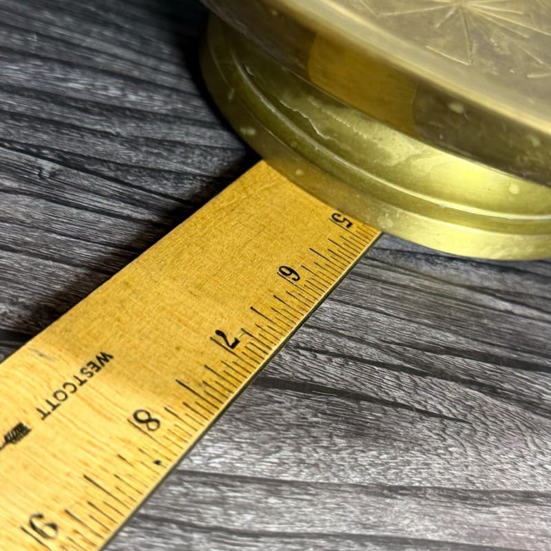 Vintage Etched Brass Footed Offering Bowl Made in India - Thumbnail 15