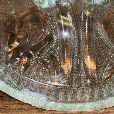 Two Vintage Clear Glass Iris Pattern Double Candlesticks Jeanette 1950’s MCM - Thumbnail 11