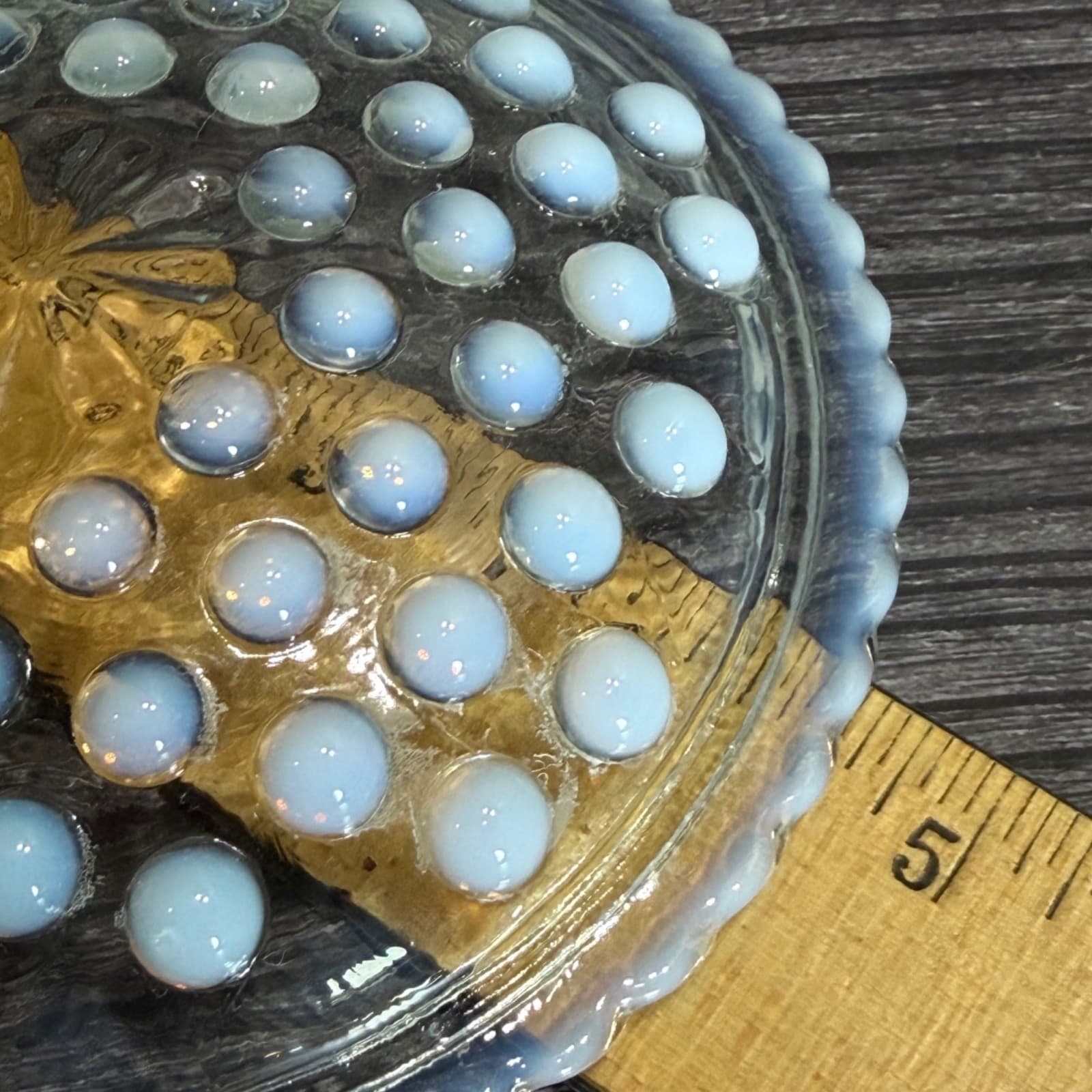 Anchor Hocking Moonstone Hobnail Opalescent Glass Lidded Candy Dish 5" - Thumbnail 10