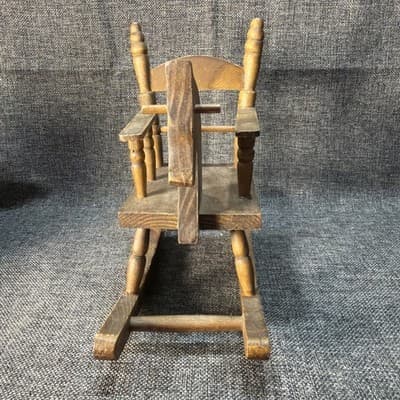 Toy Wooden Rocking Horse Doll Or Plush Bear Chair Heirloom Collectible Display - Thumbnail 2