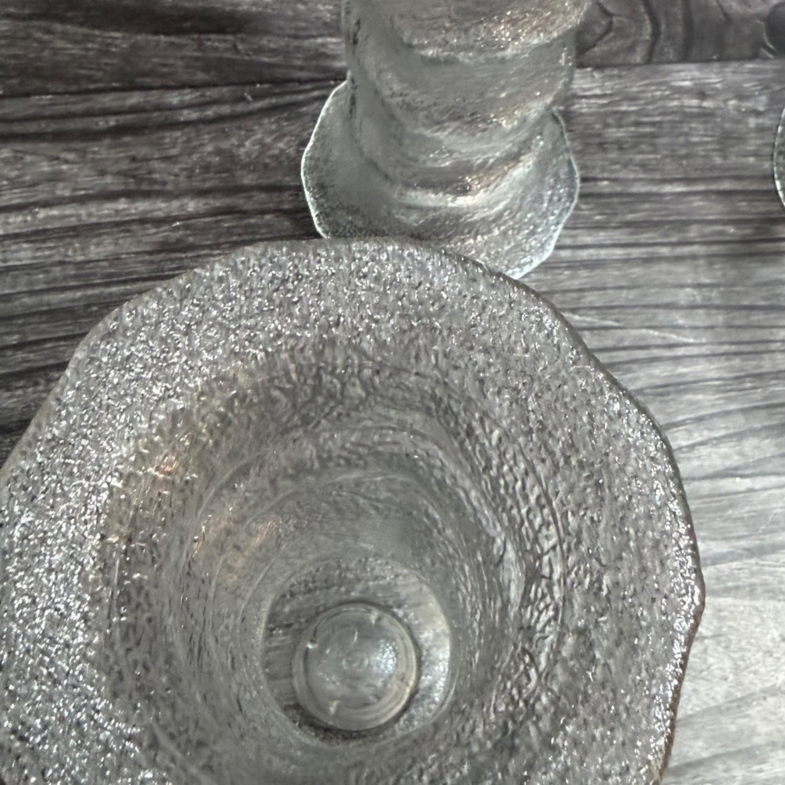 Dual Function Vase or Candlestick Set Of 4 VTG Clear Textured Glass USA c-918 - Thumbnail 11