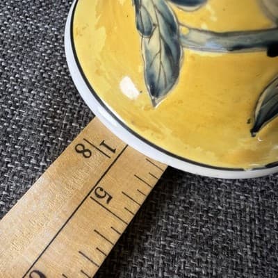 Vintage Chinese Imperial Yellow Porcelain Vase Blue Bird Peony Dayazhai Style 1 - Thumbnail 15