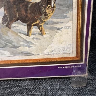 NOS Vtg 70’s Craft House Paint By Number Wolfs Landscape Rough Condition - Thumbnail 2