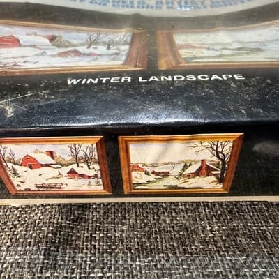 NOS Vtg 1974 Art Award Paint By Number Winter Landscape Rough Condition See Phot - Thumbnail 11