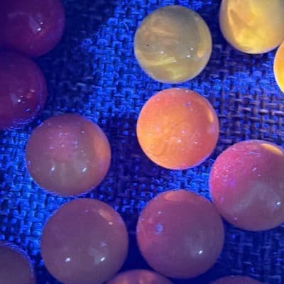 Vintage Chinese Checkers Replacement Glass Marbles 60 Solid Swirl 365 Glow - Thumbnail 6