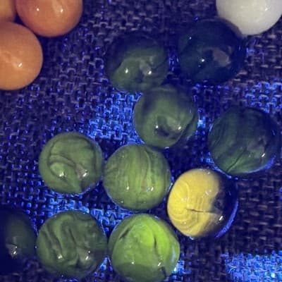 Vintage Chinese Checkers Replacement Glass Marbles 60 Solid Swirl 365 Glow - Thumbnail 11