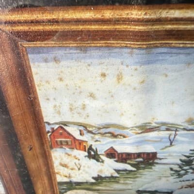 NOS Vtg 1974 Art Award Paint By Number Winter Landscape Rough Condition See Phot - Thumbnail 5