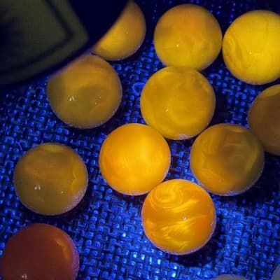 Vintage Chinese Checkers Replacement Glass Marbles 60 Solid Swirl 365 Glow - Thumbnail 17