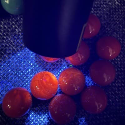 Vintage Chinese Checkers Replacement Glass Marbles 50 Solid Swirl 365 Glow - Thumbnail 2