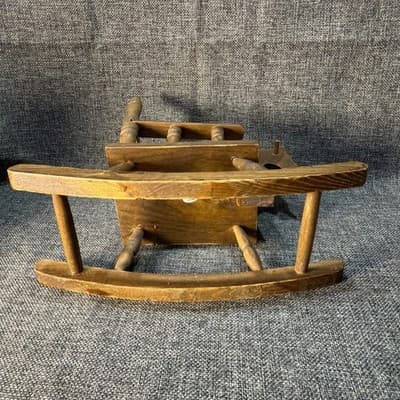 Toy Wooden Rocking Horse Doll Or Plush Bear Chair Heirloom Collectible Display - Thumbnail 5