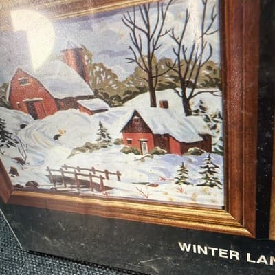 NOS Vtg 1974 Art Award Paint By Number Winter Landscape Rough Condition See Phot - Thumbnail 3