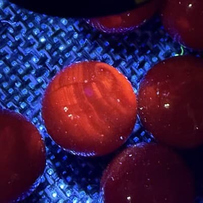 Vintage Chinese Checkers Replacement Glass Marbles 50 Solid Swirl 365 Glow - Thumbnail 3