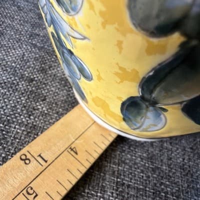 Vintage Chinese Imperial Yellow Porcelain Vase Blue Bird Peony Dayazhai Style 1 - Thumbnail 14